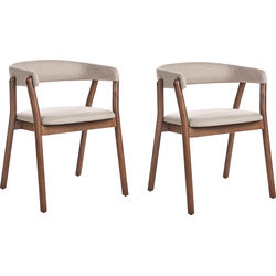 Beliani MYLO - Eetkamerstoel-Beige-Polyester
