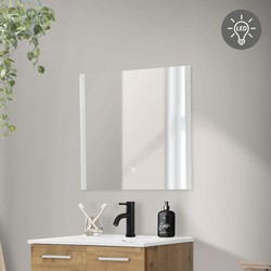 Badkamer LED spiegel met aanraakschakelaar 60x60 cm wit glas ML design