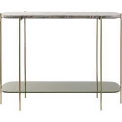 Light&living A - Side table 103x37x80 cm BESUT marmer groen+glas-goud