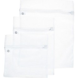 Orange85 Waszak wit - Set van 3 stuks - Rits - Verschillende maten - Waszakje lingerie - Laundry bag - Wasnet