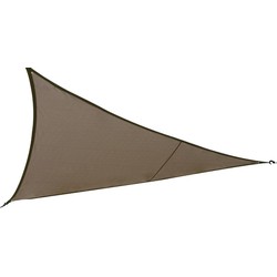 Polyester schaduwdoek/zonnescherm Curacao driehoek taupe 5 x 5 x 5 meter - Schaduwdoeken