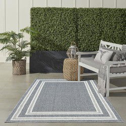 Belize Indoor & Outdoor Grijs vloerkleed - Kader - 140 X 200 CM