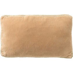 Dutch Decor MANOE - Kussenhoes 30x50 cm - effen kleur - met rand van jute - Semolina - beige - Dutch Decor