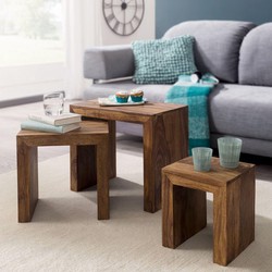 Pippa Design driedelige salontafel - massief hout