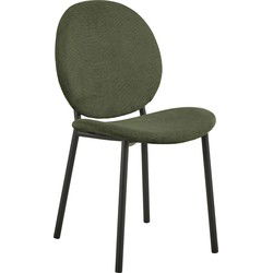 Eetkamerstoel - Groen - Stof - Zithoogte 46,5cm - Elda - Set van 2