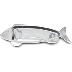 Riviera Maison Decoratieschaal Zilver schaal in vorm van vis - Long Island Fish serveerschaal voor decoratie en hapjes