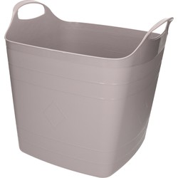 Bathroom Solutions Flexibele kuip - taupe - 25 liter - kunststof - emmer - wasmand - Wasmanden