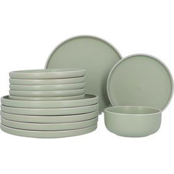 6 persoons Servies 18 delig Nordic style Keramiek - groen/wit