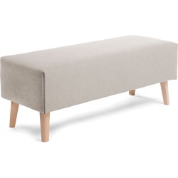 Kave Home - Dyla bank in beige met massief beuken poten 111 cm