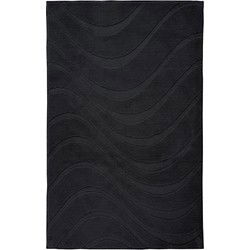 Lina Luxe Badmat – Fluffy - Hotelkwaliteit – Wasbaar & Anti-slip – 100% Polyester, Soft Touch – Zwart- 50x90 CM
