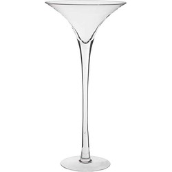 Mica Decorations martini vaas op voet glas transparant maat in cm: 50 x 25 - TRANSPARANT