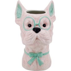Vase -Flower Vase Dog - Pink/ Mint - 13,5x14,5x23cm