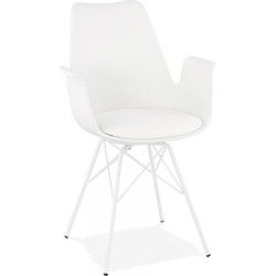 Stoel met armleuningen SALY 585x50x82 cm Wit
