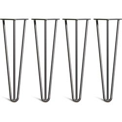 The Hairpin Leg Co. - Hairpin Legs - Bank - 40cm - 10mm - Bankpoten - 3 Staven - Zwart