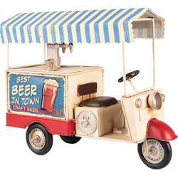 Clayre & Eef Decoratie Miniatuur  30x12x24 cm Blauw Beige Ijzer Best Beer in Town Decoratie Model