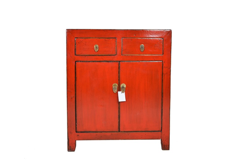 Fine Asianliving Fine Asianliving Kleine Antieke Chinese Kast Rood - Dongbei, China - 