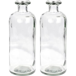 2x Glazen vaas/vazen 1500 ml van 10 x 30 cm - Vazen