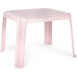 Forte Plastics Kunststof kindertafel - roze - 55 x 66 x 43 cm - camping/tuin/kinderkamer - Bijzettafels