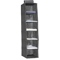 5Five kast organiser - hangend - 6 vakken - 30 x 30 x 120 cm - grijs - Opbergmanden