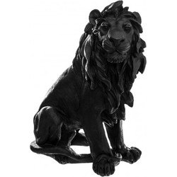 Decoratief beeld Lion Zwart - Leeuw - L 25,5 x  B 13,5 x  H 31 CM