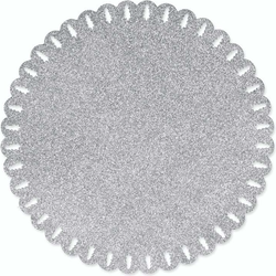 Unique Living | Placemat Xmas | Rond | Polyester | Grijs | Ø38cm