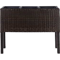 CARAGANA - Hoge plantenbak - Donkerbruin - PE rotan