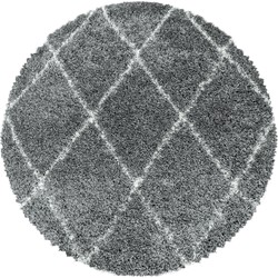 Tapijtenloods Harmony Soft Shaggy Rond Hoogpolig Vloerkleed Grijs- 80 CM ROND