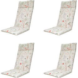 Madison -  Tuinstoelkussen Hoge Rug Donna natural canvas eco+ - Ca. 120x50 cm - Set van 4