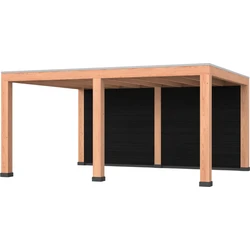 Douglas overkapping, 500 x 400, met zwarte achterwand, Westwood Modern