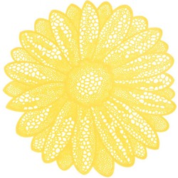 Placemat Flower d38cm yellow