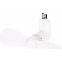 Witte mini telefoon ventilator micro-usb 15 cm - Staande ventilatoren