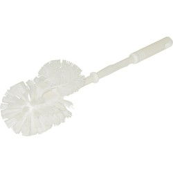 Toiletborstel - met randreiniger - wit - 37 x 7.5 cm - kunststof - Toiletborstels