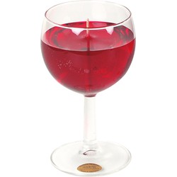 Wijnglas gadget/kado Wijnkaars - geurkaars - H15 cm - rode wijn - Moederdag/verjaardag - geurkaarsen