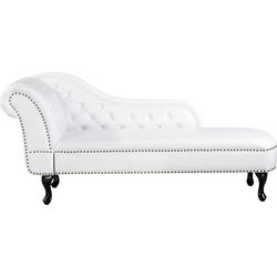 NIMES - Chaise longue - Wit - Linkerzijde - Kunstleer