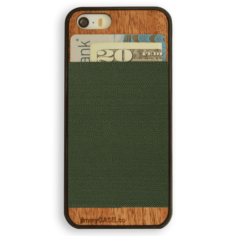 JimmyCASE iPhone SE/5S Wallet Case Green - 