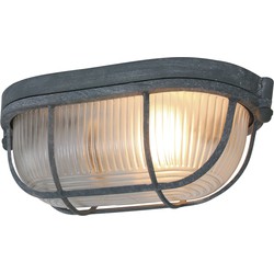 Mexlite - plafonniere - Lisanne - grijs - glas metaal - bullseye lamp - E27 - 1340GR