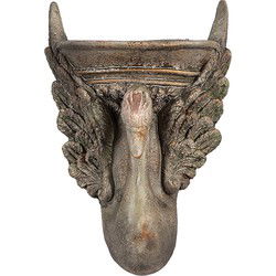 Clayre & Eef Bloempot 30x15x43 cm Bruin Keramisch materiaal Zwaan