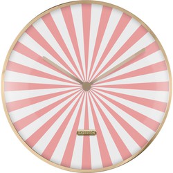 Karlsson - Wandklok Candy Swirl Dome - Flamingo pink & white- Ø40cm