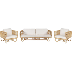 DOLCEDO - Loungeset voor 4 - Gebroken wit - Rotan