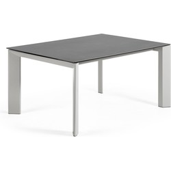 Kave Home - Axis uitschuifbare tafel van porselein met grijze poten 160 (220) cm