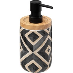 5Five Zeeppompje/dispenser Canvas - zwart - 8 x 19 cm - 270 ml - Zeeppompjes