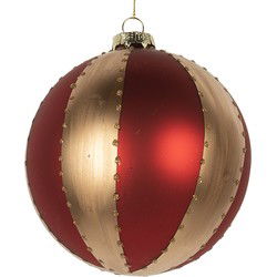 Clayre & Eef Kerstbal Ø 12x12 cm Goudkleurig Rood Glas