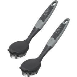 5Five Afwasborstel Superior - 2x - ronde kop 24 cm - rubber - Afwasborstel