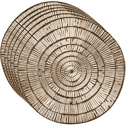 Set van 6x stuks ronde Placemats metallic goud look diameter 38 cm - Placemats