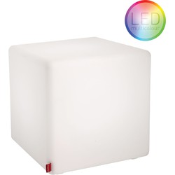 Moree Cube Outdoor Bijzettafel Met Multicolor LED/Accu - L44 X B44 Cm