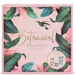 Botanical badgeschenkset in luxe bewaardoos, douchegel 180ml + body lotion 120ml + kaarsje