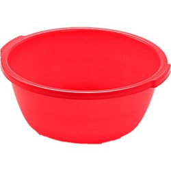 Set van 2x stuks kunststof teiltje/afwasbak rond 10 liter rood - Afwasbak