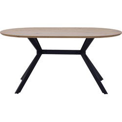 Eettafel Ovaal 180cm - Naturel MDF - X-poot - Julian