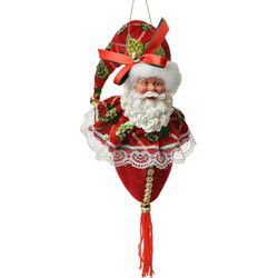 Clayre & Eef Kersthanger Kerstman Rood Textiel