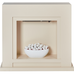 Beliani SAHARA - Elektrische haard met verwarmingsfunctie-Beige-MDF